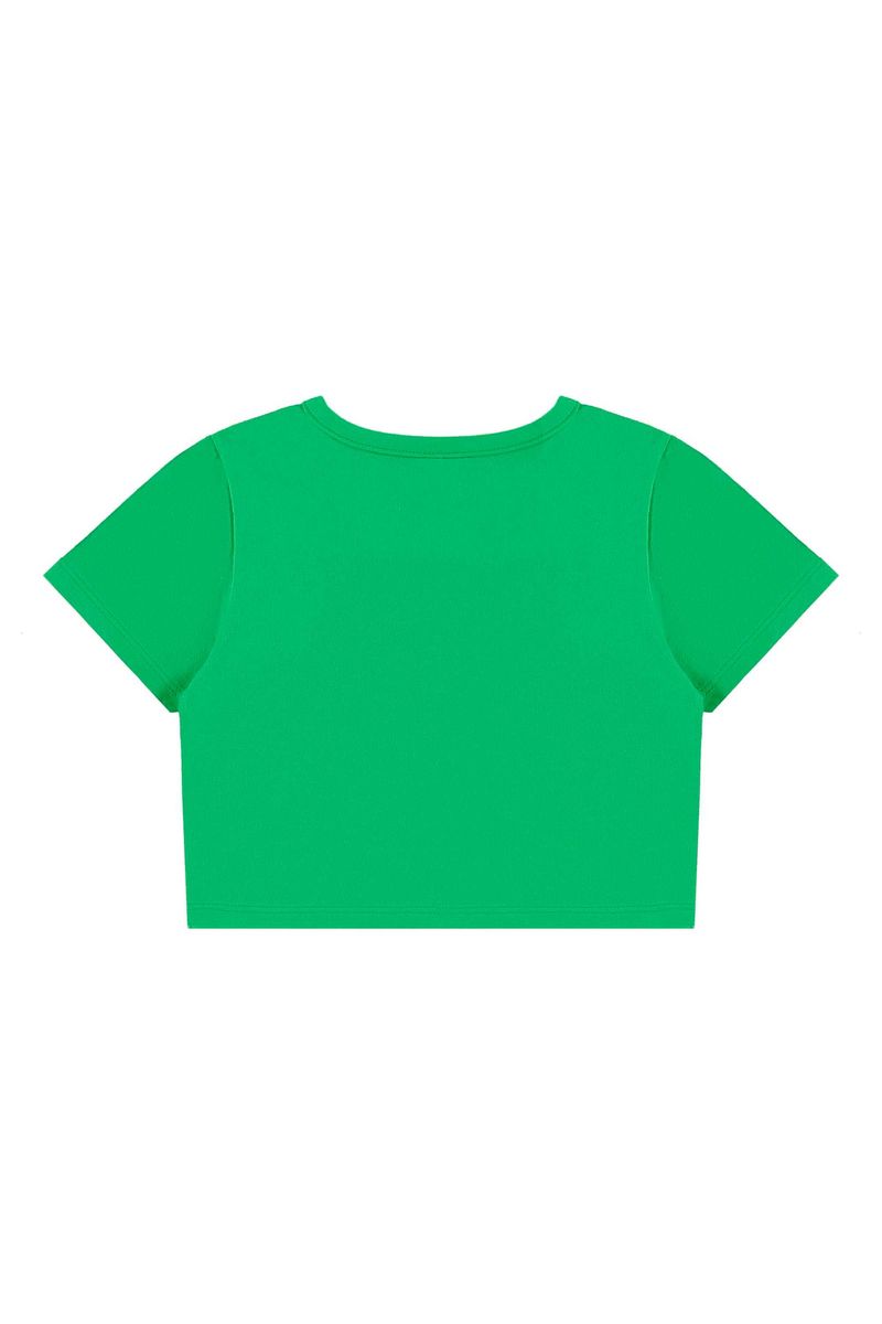 Conjunto com Blusa Cropped e Short-Saia para Menina (Verde) Bee Loop