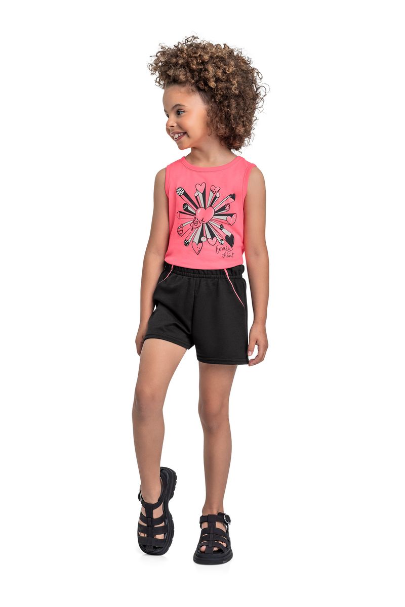 Conjunto com Regata e Short para Menina (Rosa) Bee Loop