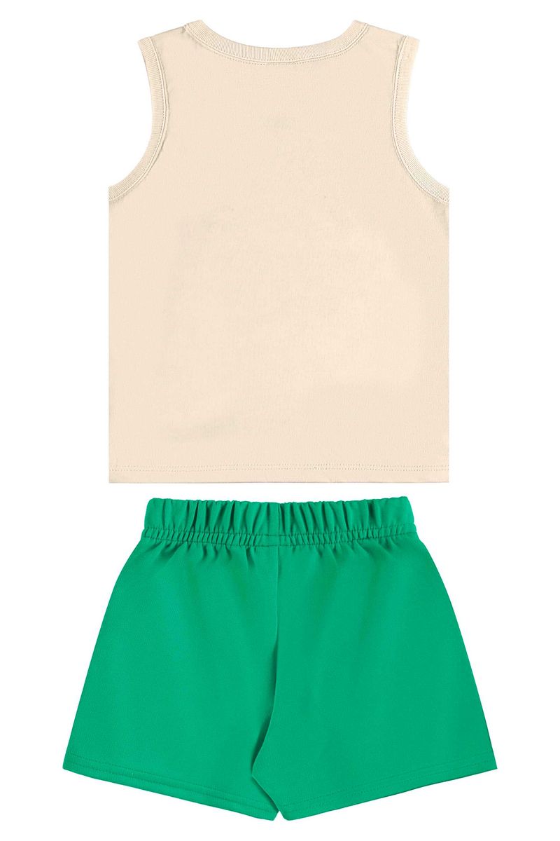 Conjunto com Regata e Short para Menina (Bege) Bee Loop