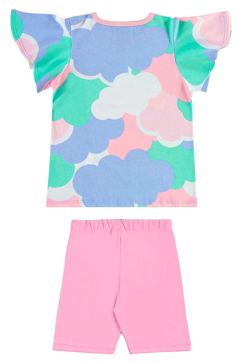 Conjunto com Blusa e Bermuda Ciclista para Menina (Rosa) Bee Loop