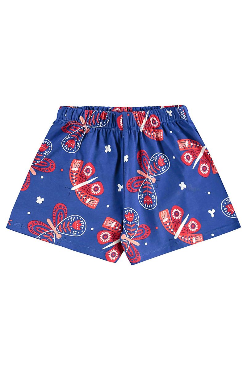 Conjunto de Borboletas com Bata e Short para Menina (Azul Marinho) Bee Loop