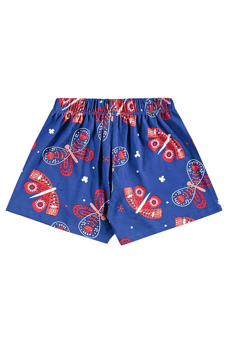 Conjunto de Borboletas com Bata e Short para Menina (Azul Marinho) Bee Loop