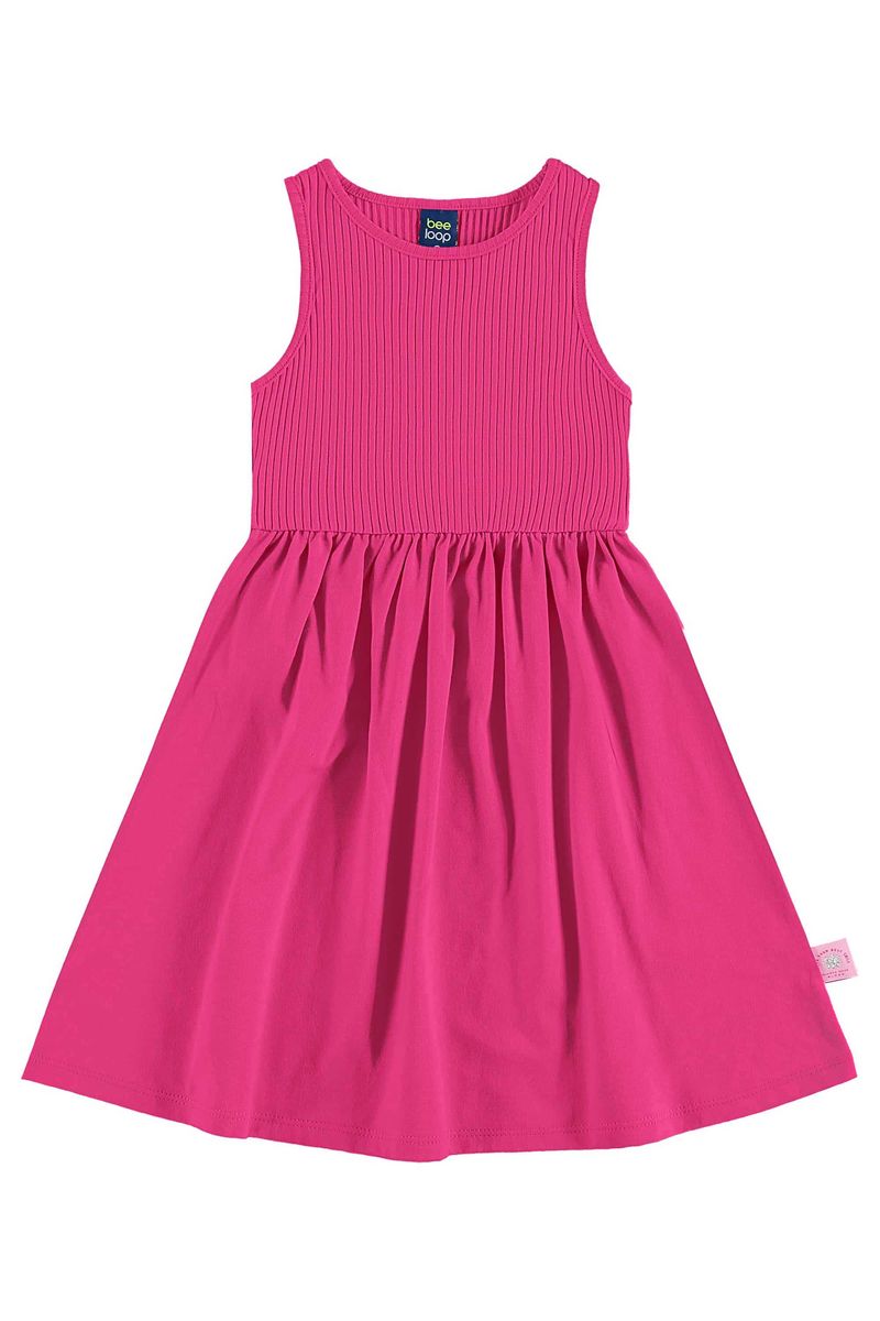 Vestido em Ribana para Menina (Rosa) Bee Loop