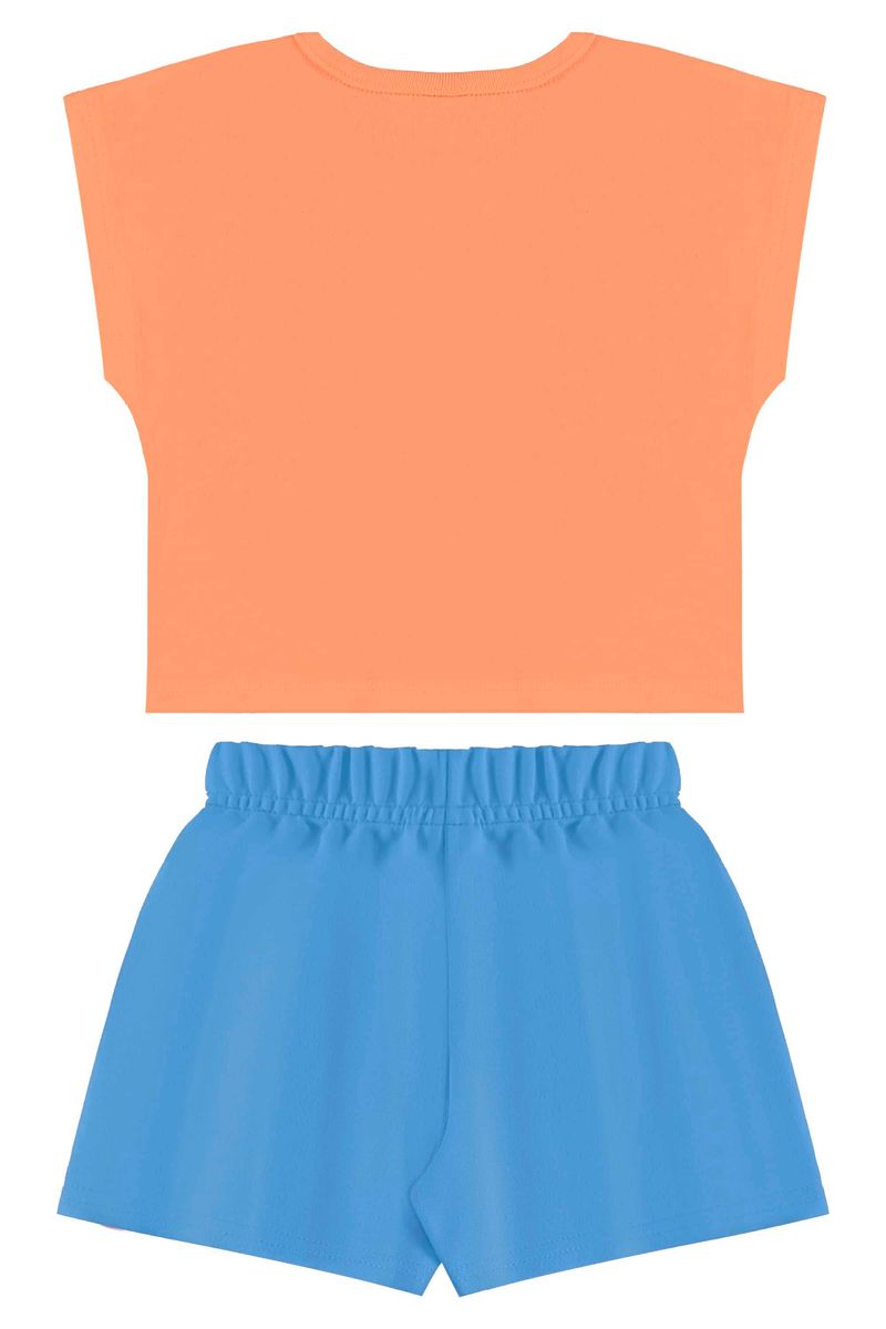 Conjunto com Blusa de Borboleta e Short para Menina (Laranja) Bee Loop