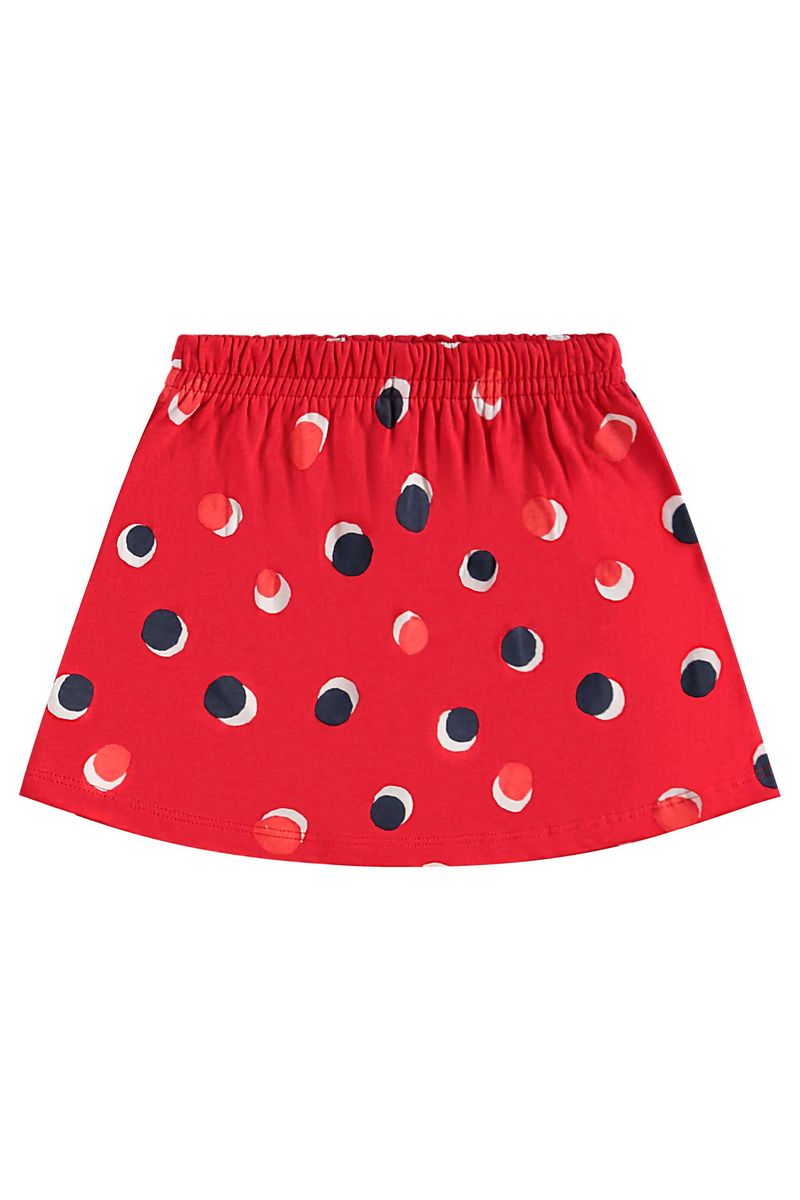 Conjunto com Cropped e Short-Saia de Bolinhas para Menina (Off White) Bee Loop