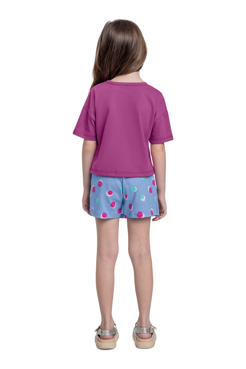 Conjunto-infantil-para-menina-com-blusa-estampada-efeito-puff-e-glitter-e-short-saia-com-elastico-na-cintura-e-estampa-de-bolinhas.