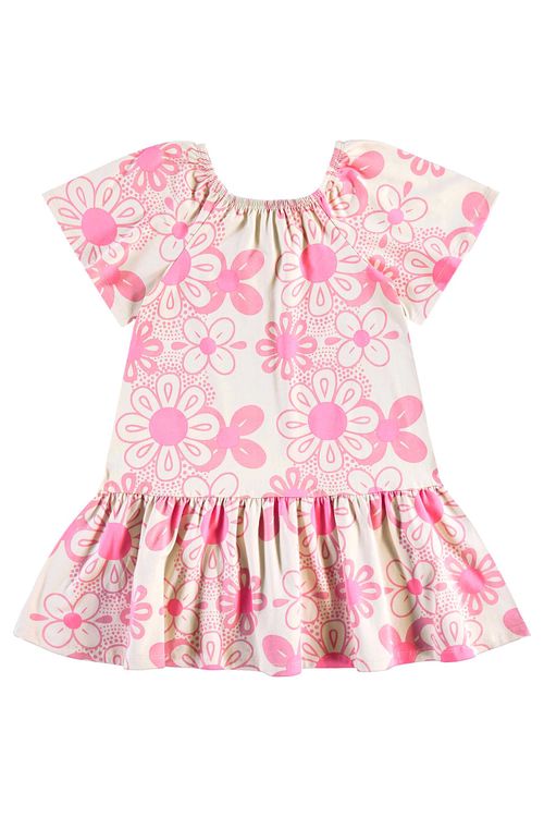 Vestido Floral em Cotton para Menina (Rosa) Bee Loop