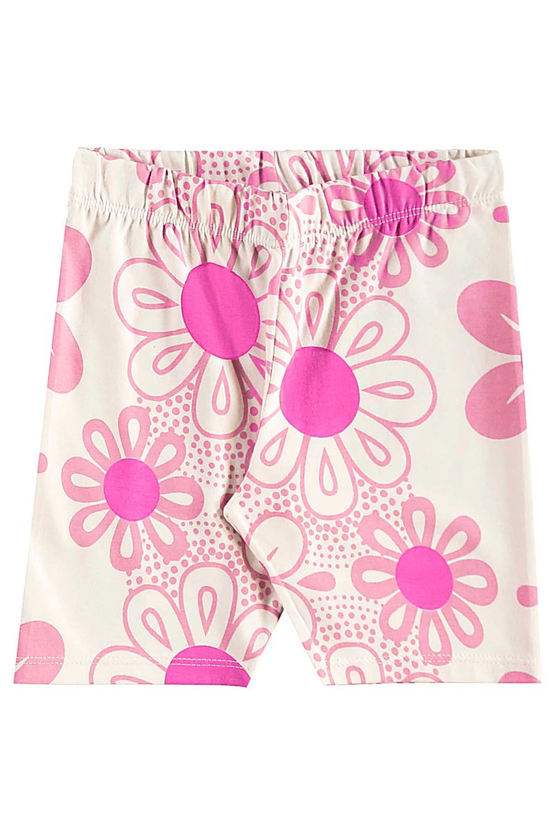 Conjunto com Blusa e Bermuda Ciclista Floral para Menina (Roxo) Bee Loop