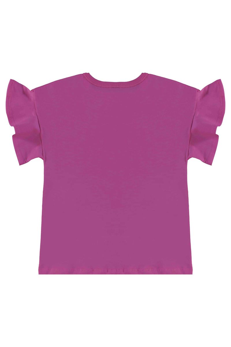 Conjunto com Blusa e Bermuda Ciclista Floral para Menina (Roxo) Bee Loop