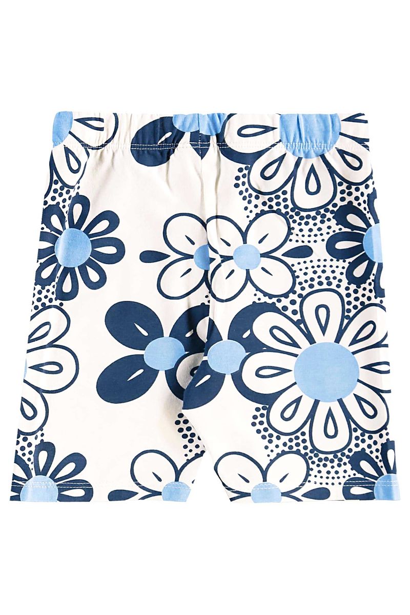 Conjunto-infantil-para-menina-com-blusa-de-mangas-gode-e-estampa-com-glitter-e-bermuda-ciclista-com-elastico-na-cintura-e-estampa-floral.