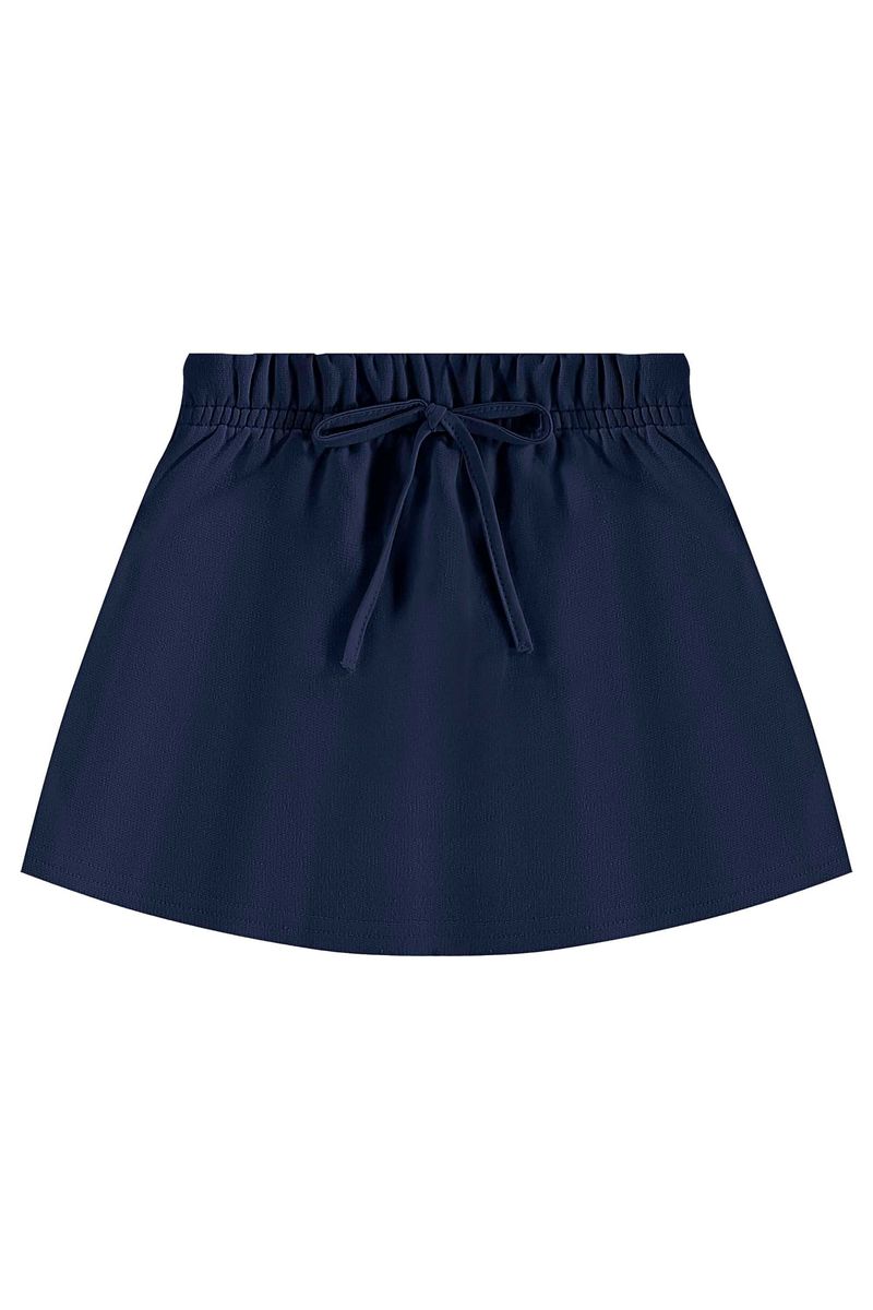 Conjunto com Blusa Floral e Short-Saia para Menina (Azul) Bee Loop