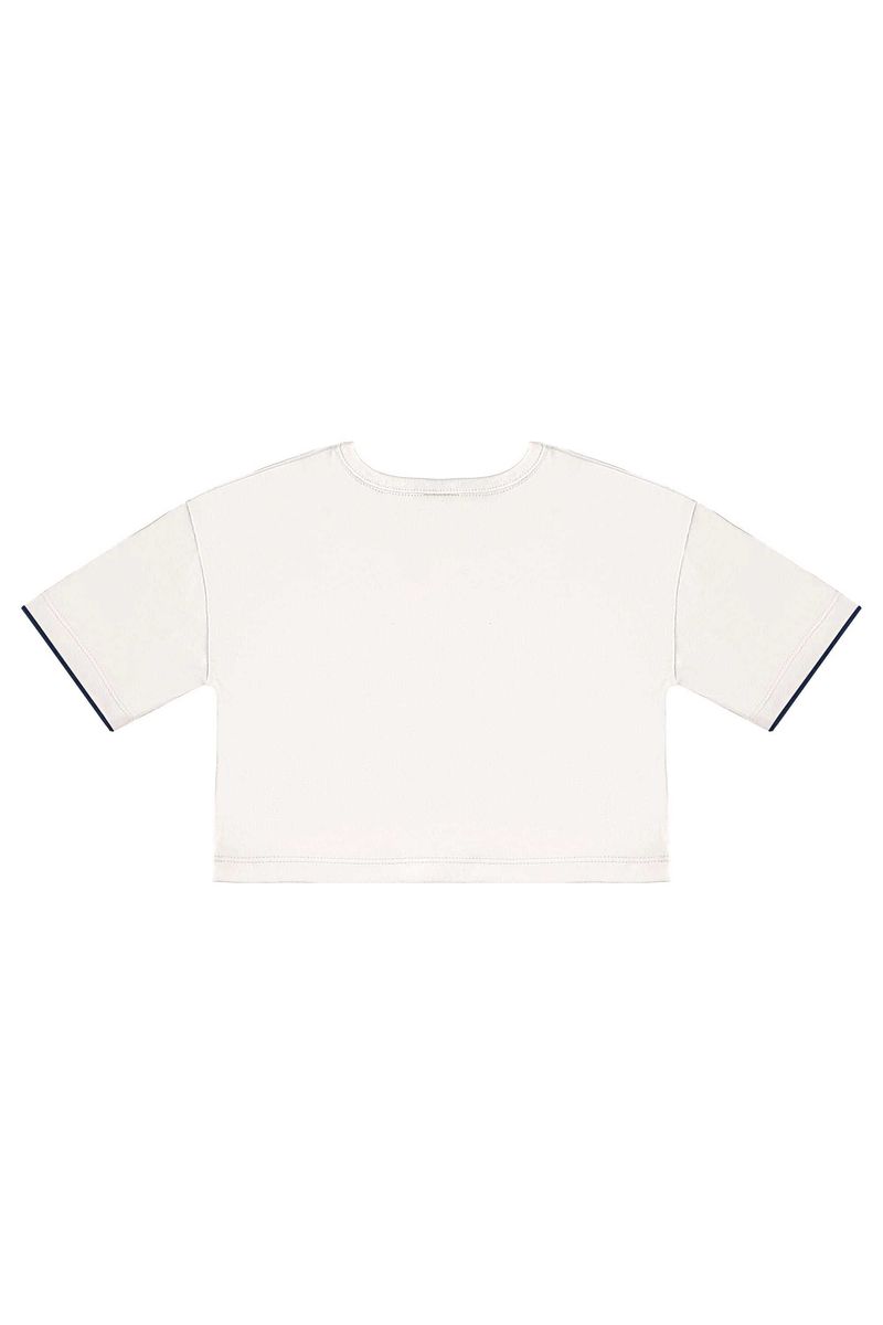 Conjunto com Blusa e Short para Menina (Off White) Bee Loop