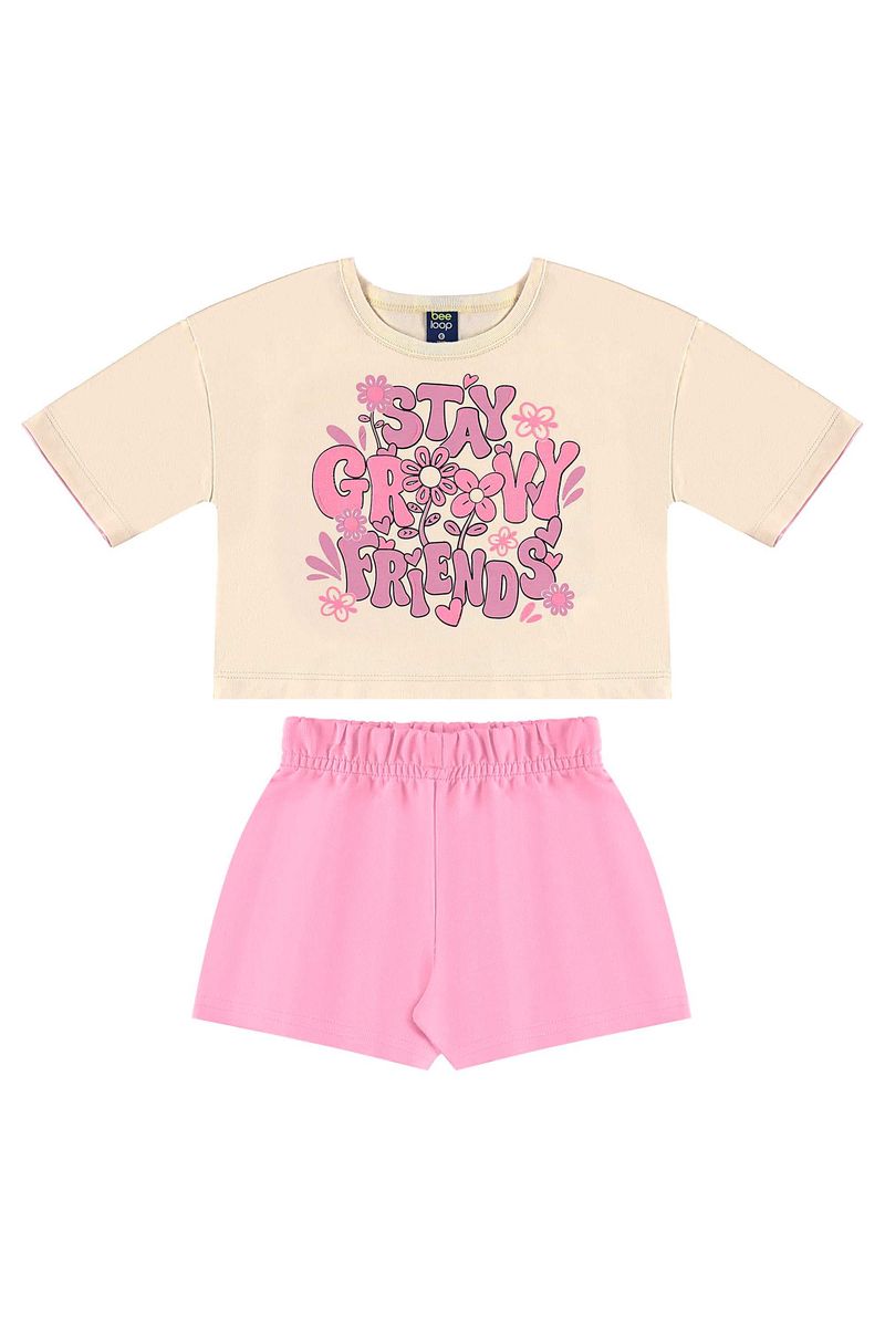 Conjunto-infantil-para-menina-com-blusa-estampada-com-puff-e-glitter-e-short-com-elastico-na-cintura-e-estampa-lisa.