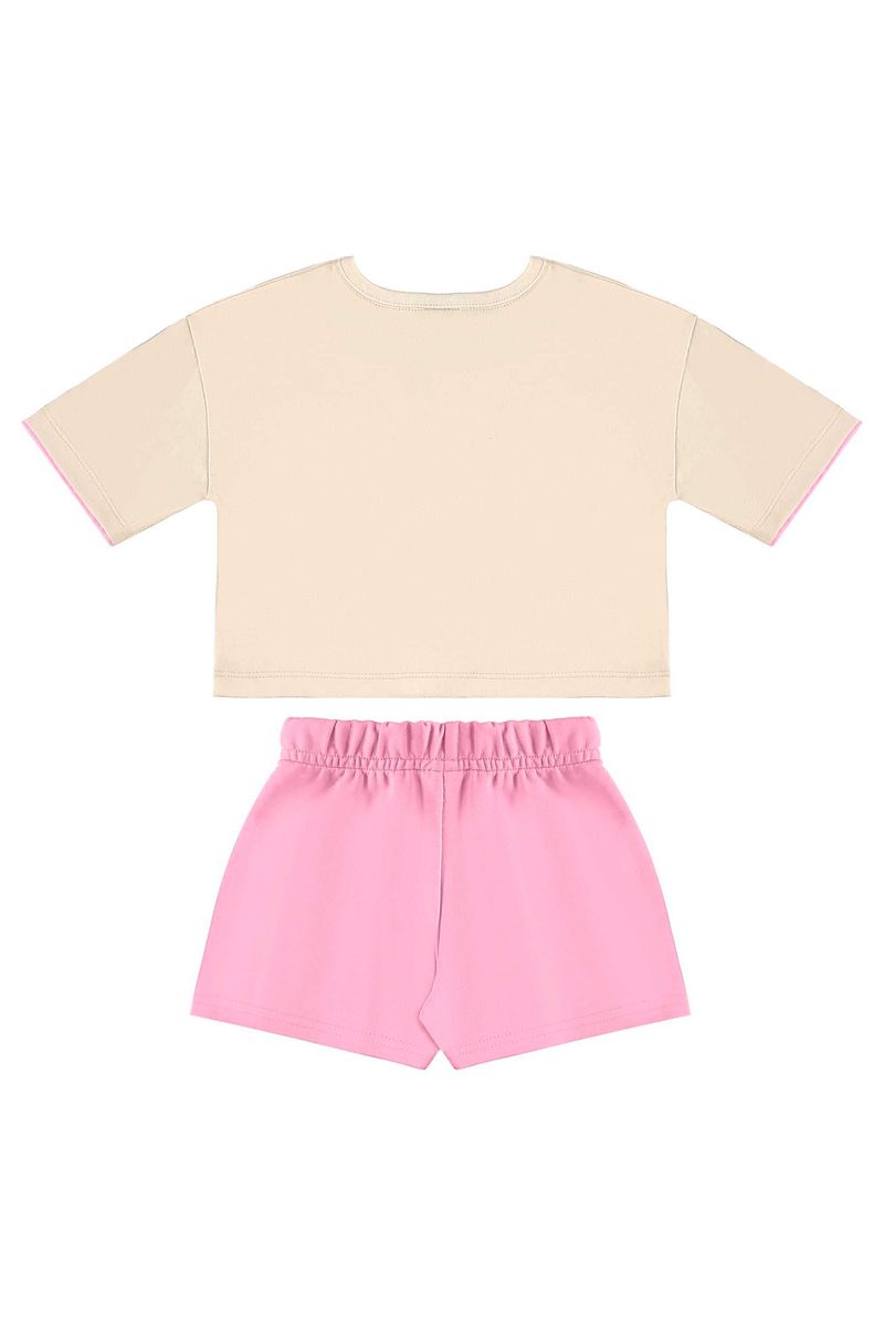 Conjunto-infantil-para-menina-com-blusa-estampada-com-puff-e-glitter-e-short-com-elastico-na-cintura-e-estampa-lisa.