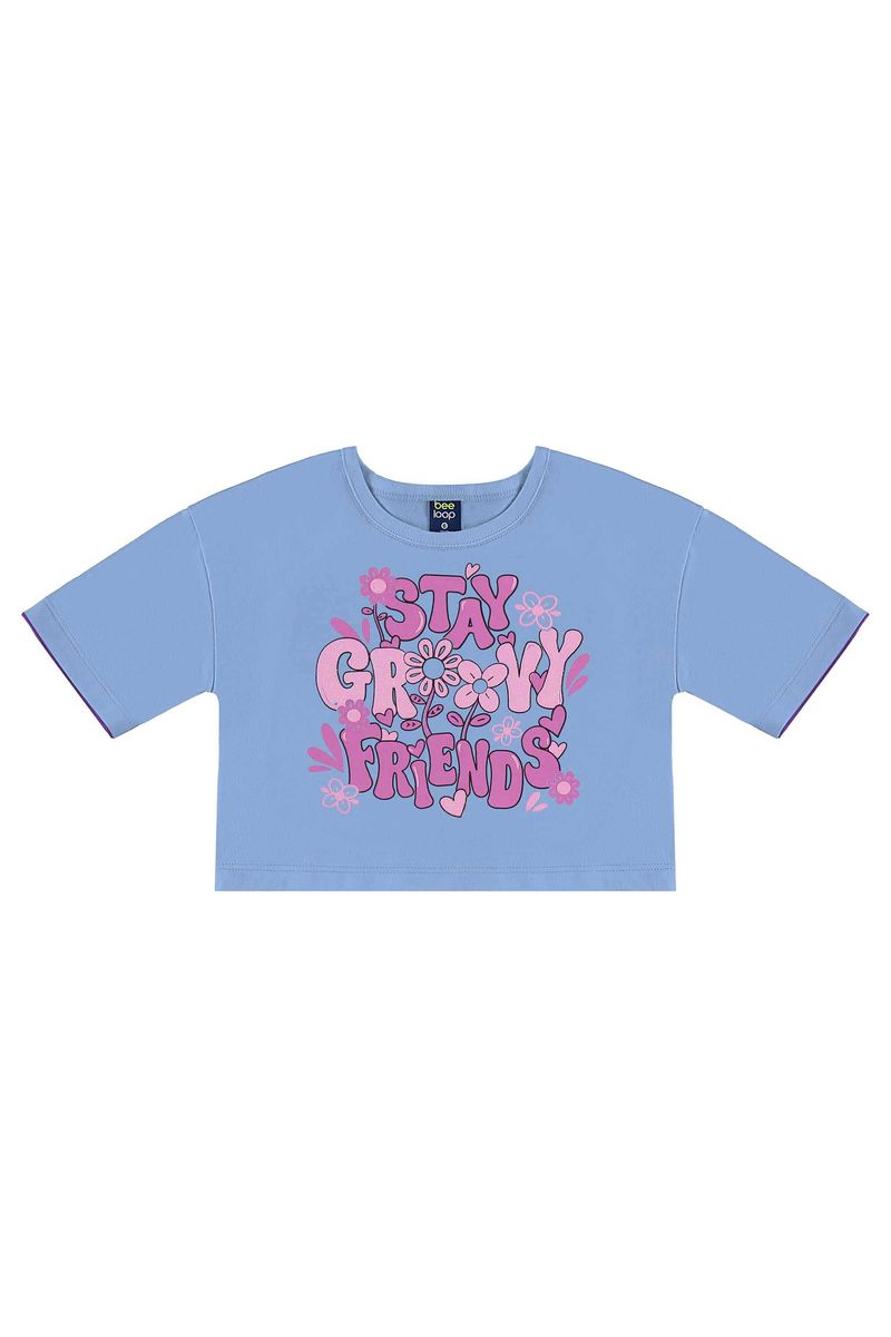 Conjunto com Blusa e Short para Menina (Azul) Bee Loop