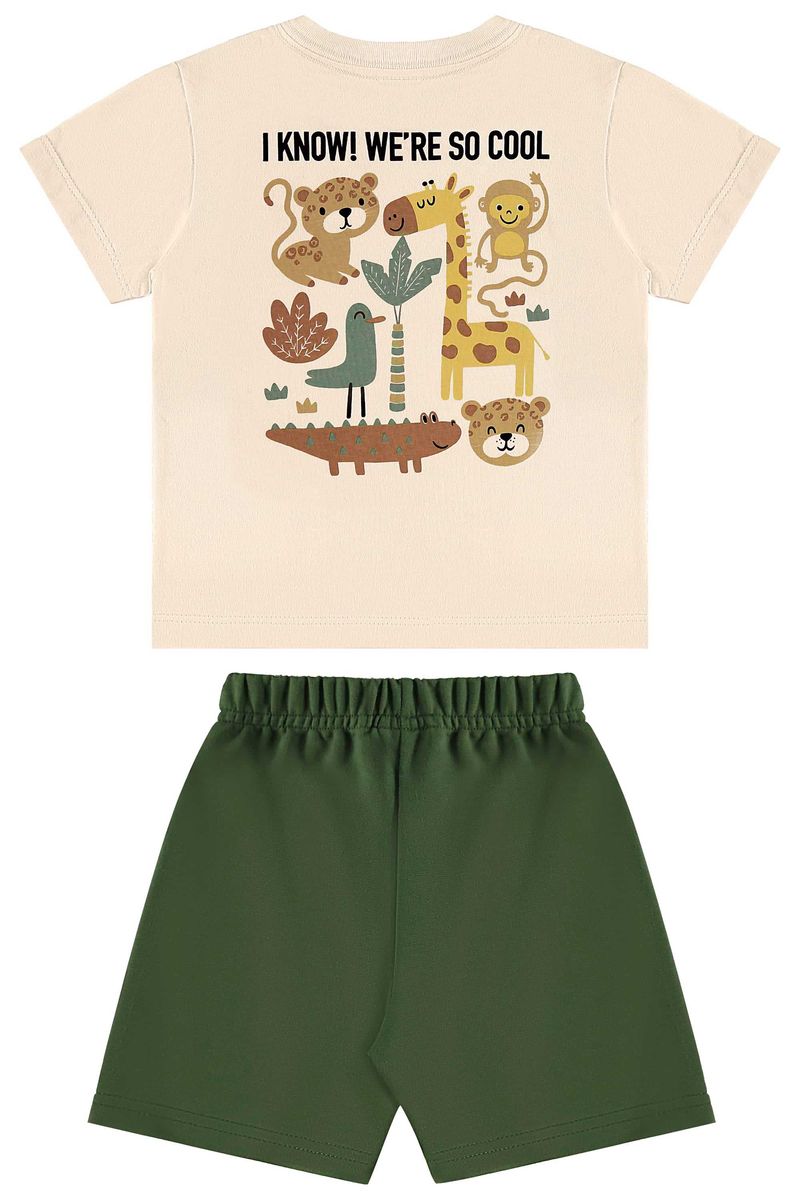 Conjunto de Bichinhos com Camiseta e Bermuda para Menino (Bege) Bee Loop