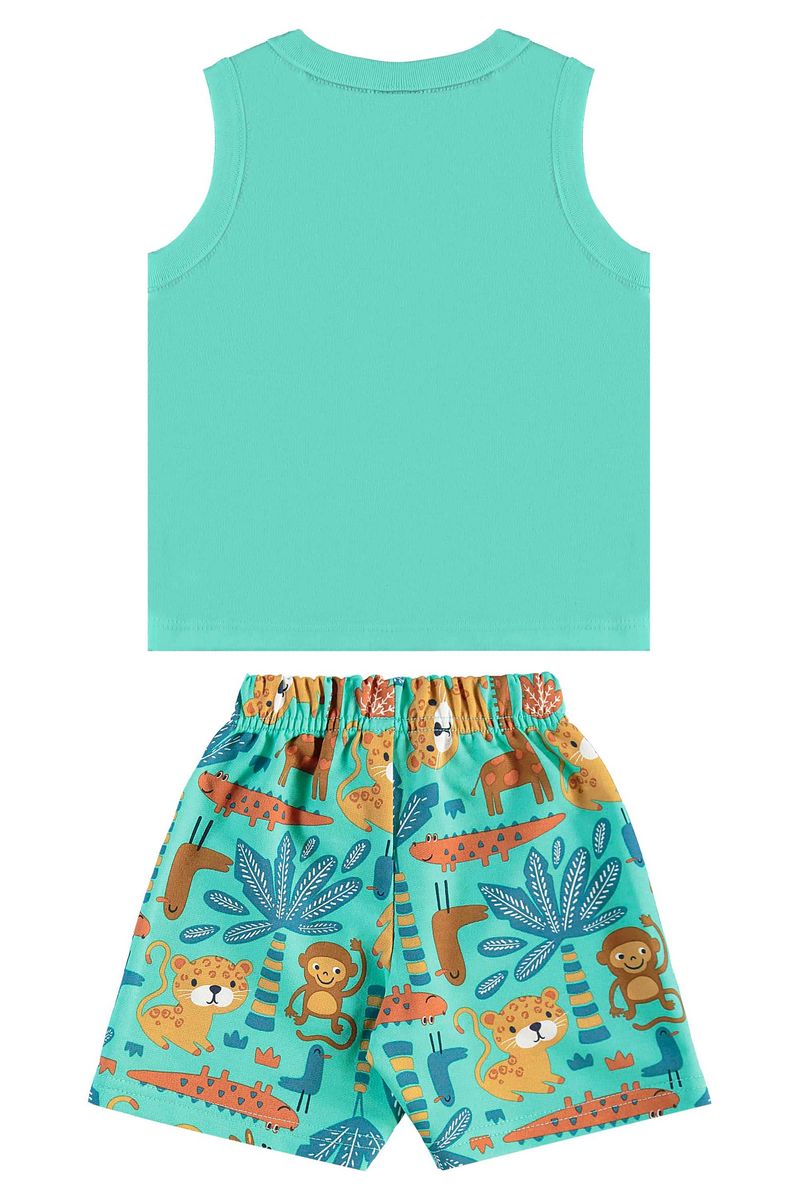 Conjunto de Bichinhos com Regata e Bermuda para Menino (Verde) Bee Loop