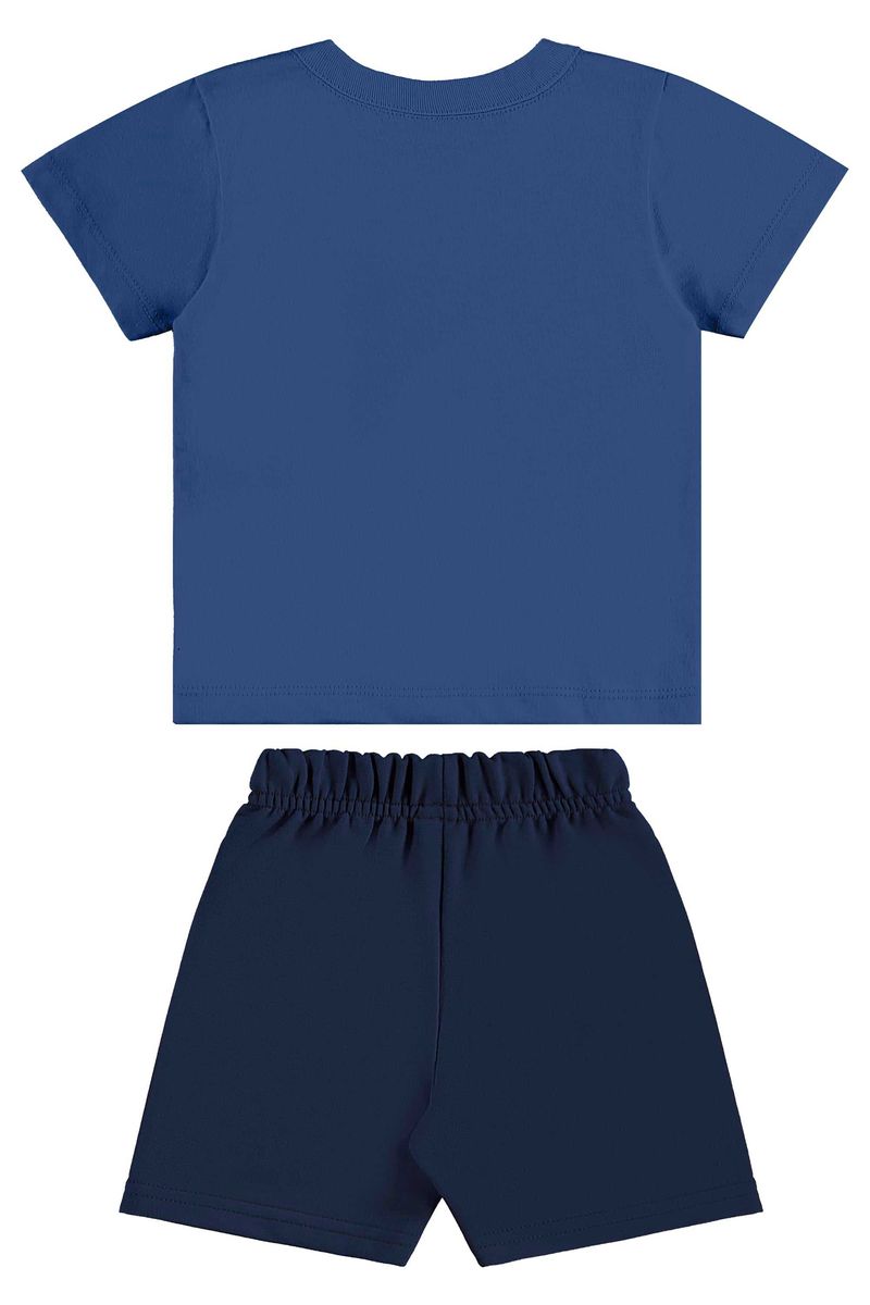 Conjunto de Bichinhos com Camiseta e Bermuda para Menino (Azul) Bee Loop