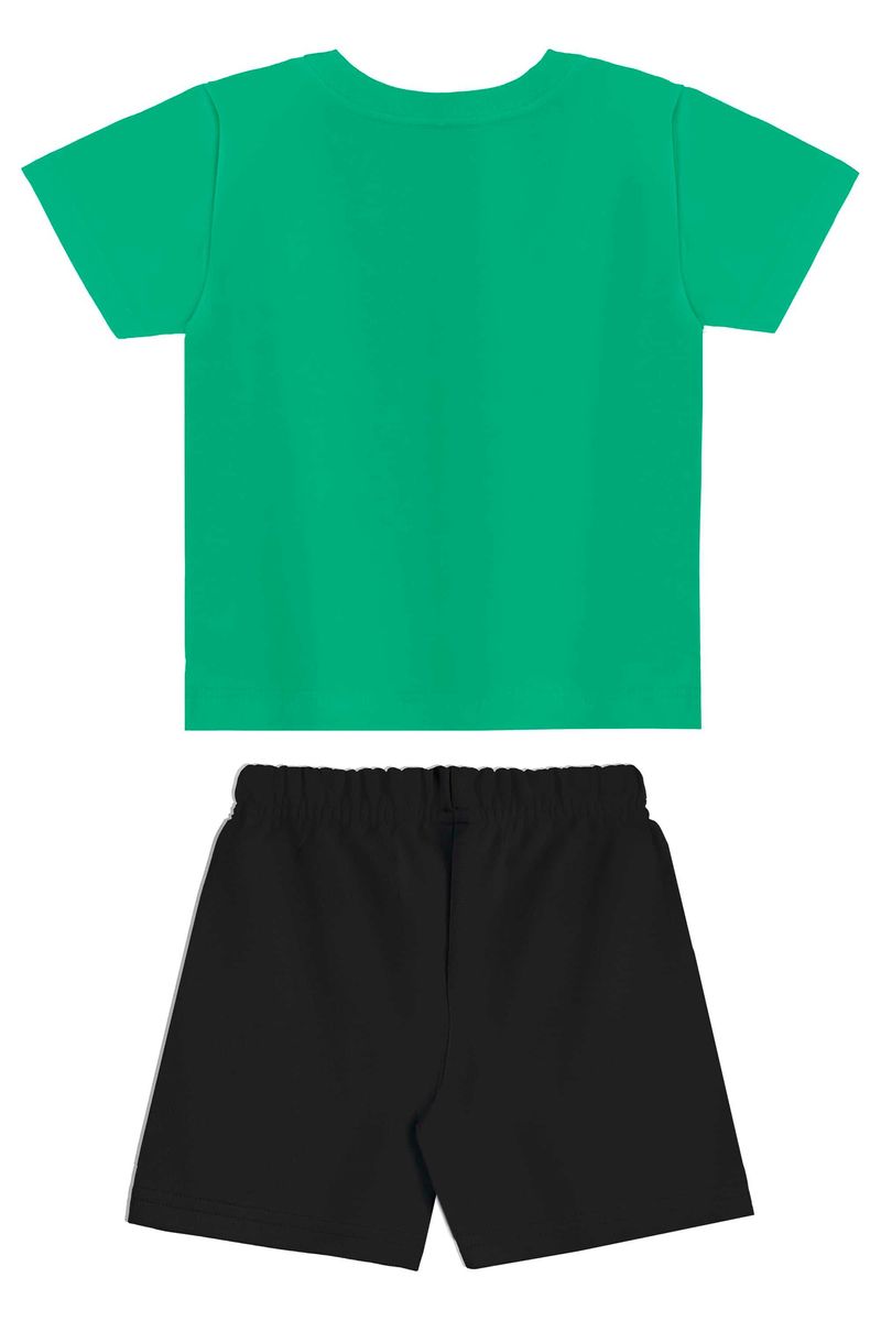 Conjunto com Camiseta de Dinossauro e Bermuda para Menino (Verde) Bee Loop