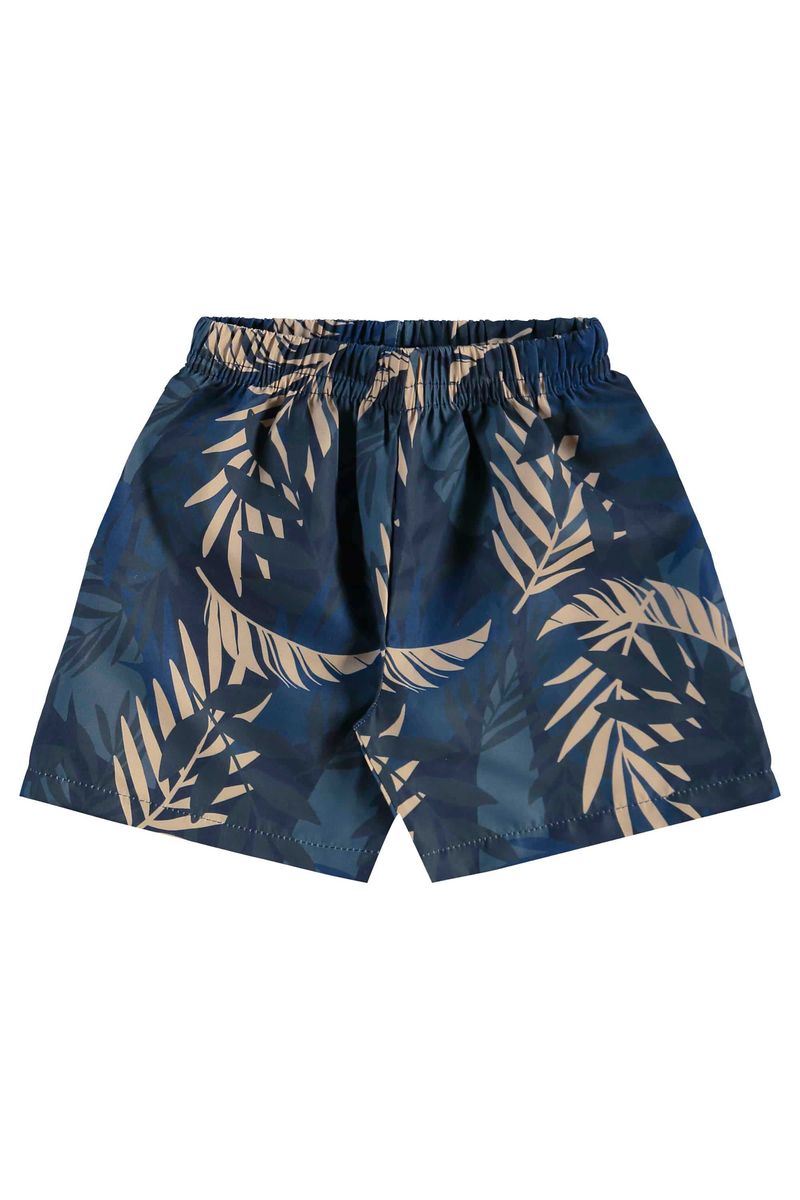 Conjunto com Camiseta e Bermuda com Folhas para Menino (Marrom) Bee Loop