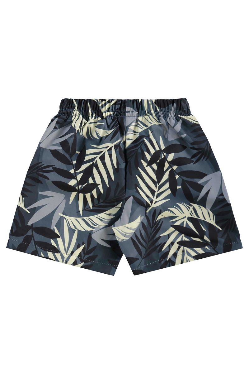 Conjunto com Camiseta e Bermuda com Folhas para Menino (Cinza) Bee Loop