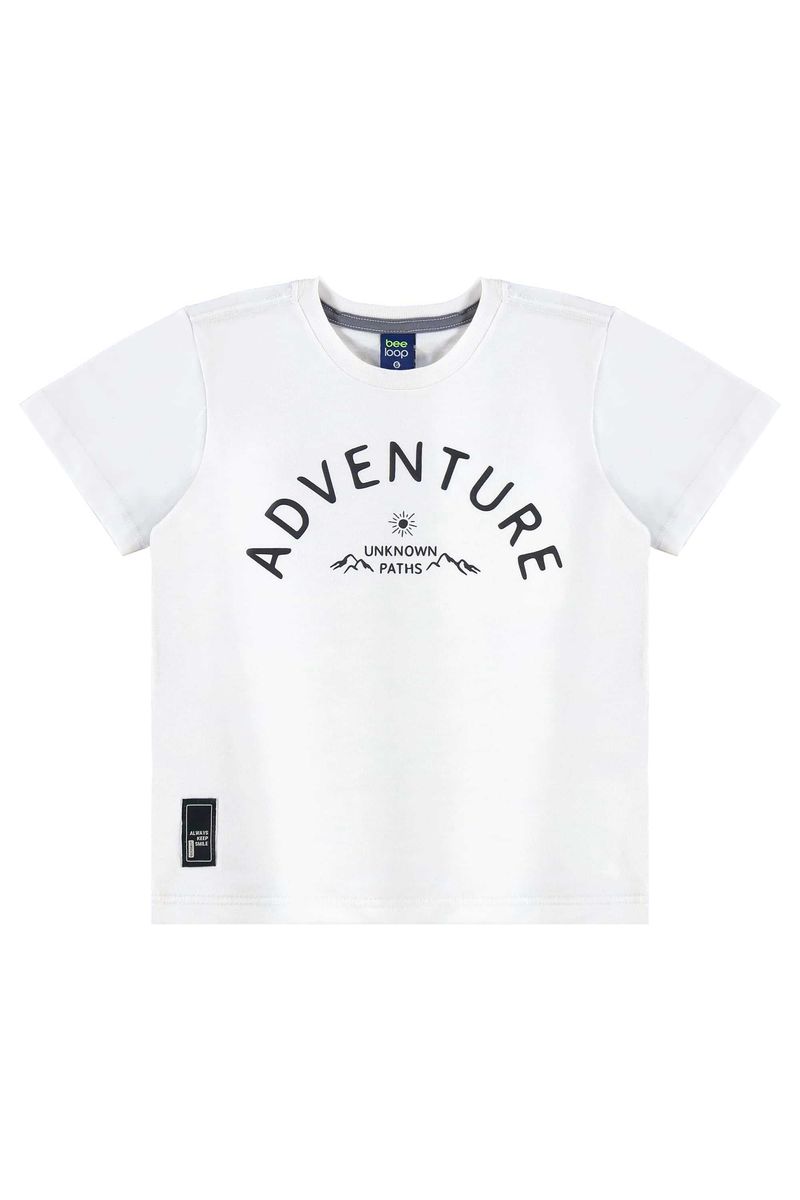 Conjunto Estampado com Camiseta e Bermuda para Menino (Branco) Bee Loop