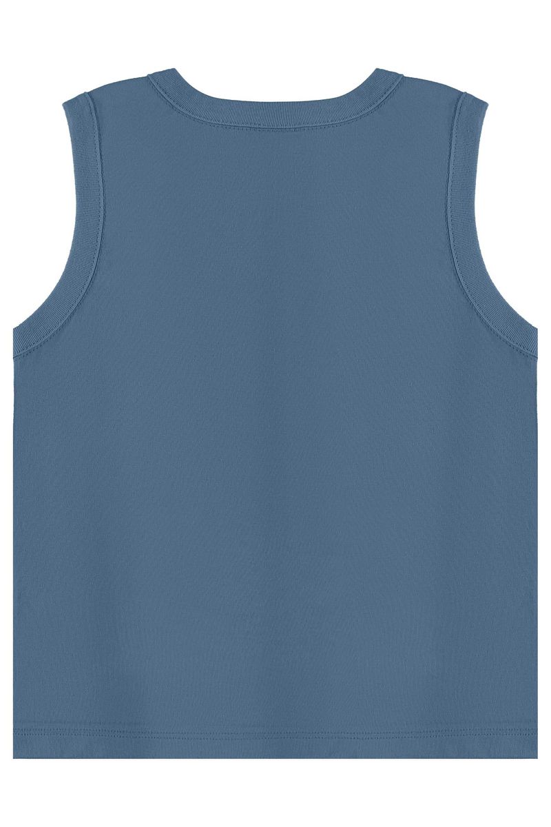 Conjunto com Regata Estampada e Bermuda para Menino (Azul) Bee Loop