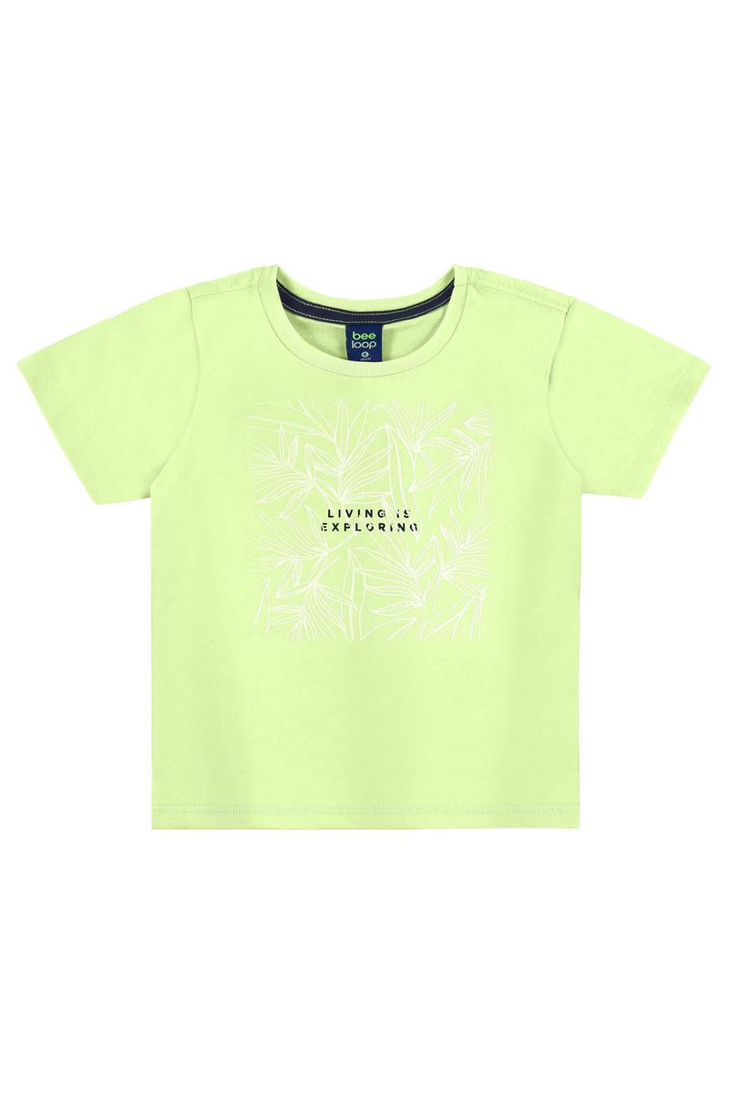 Conjunto de Folhas com Camiseta e Bermuda para Menino (Verde) Bee Loop