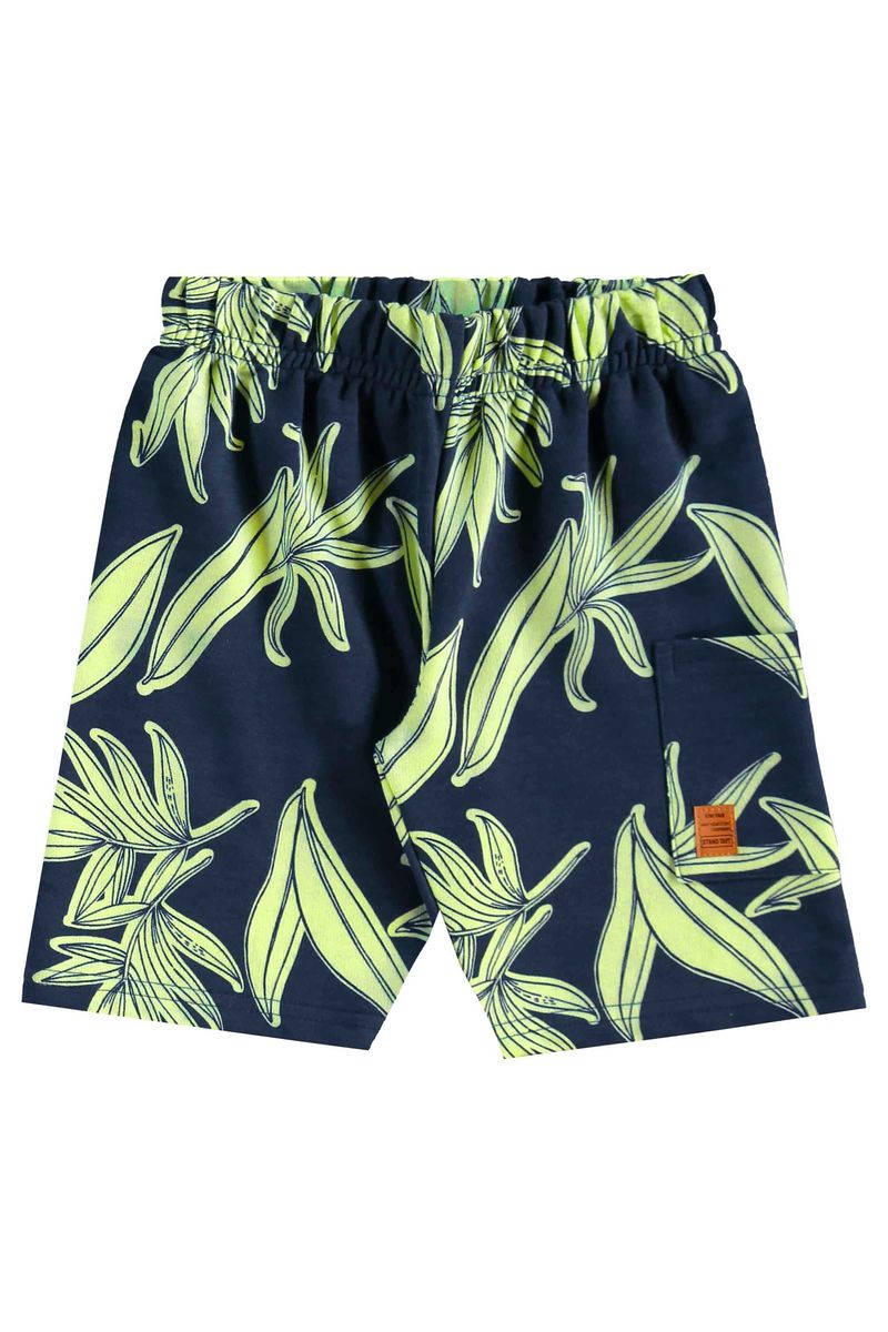 Conjunto de Folhas com Camiseta e Bermuda para Menino (Verde) Bee Loop