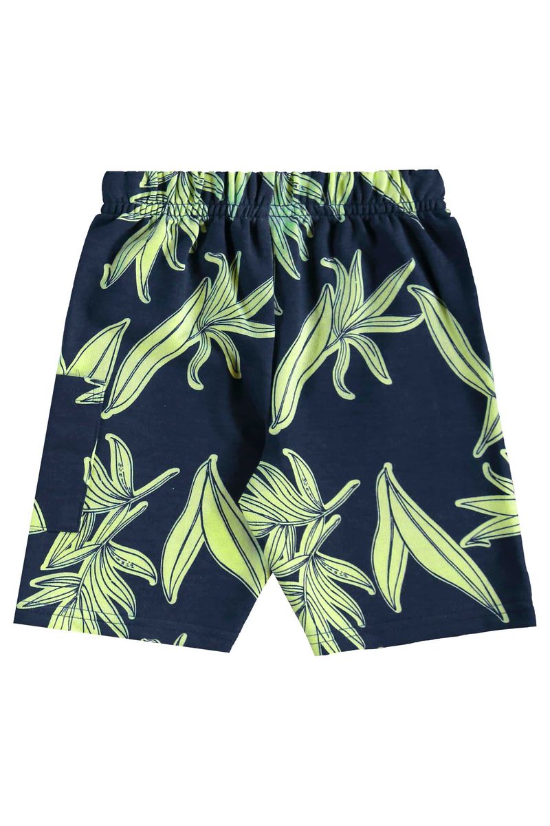 Conjunto de Folhas com Camiseta e Bermuda para Menino (Verde) Bee Loop