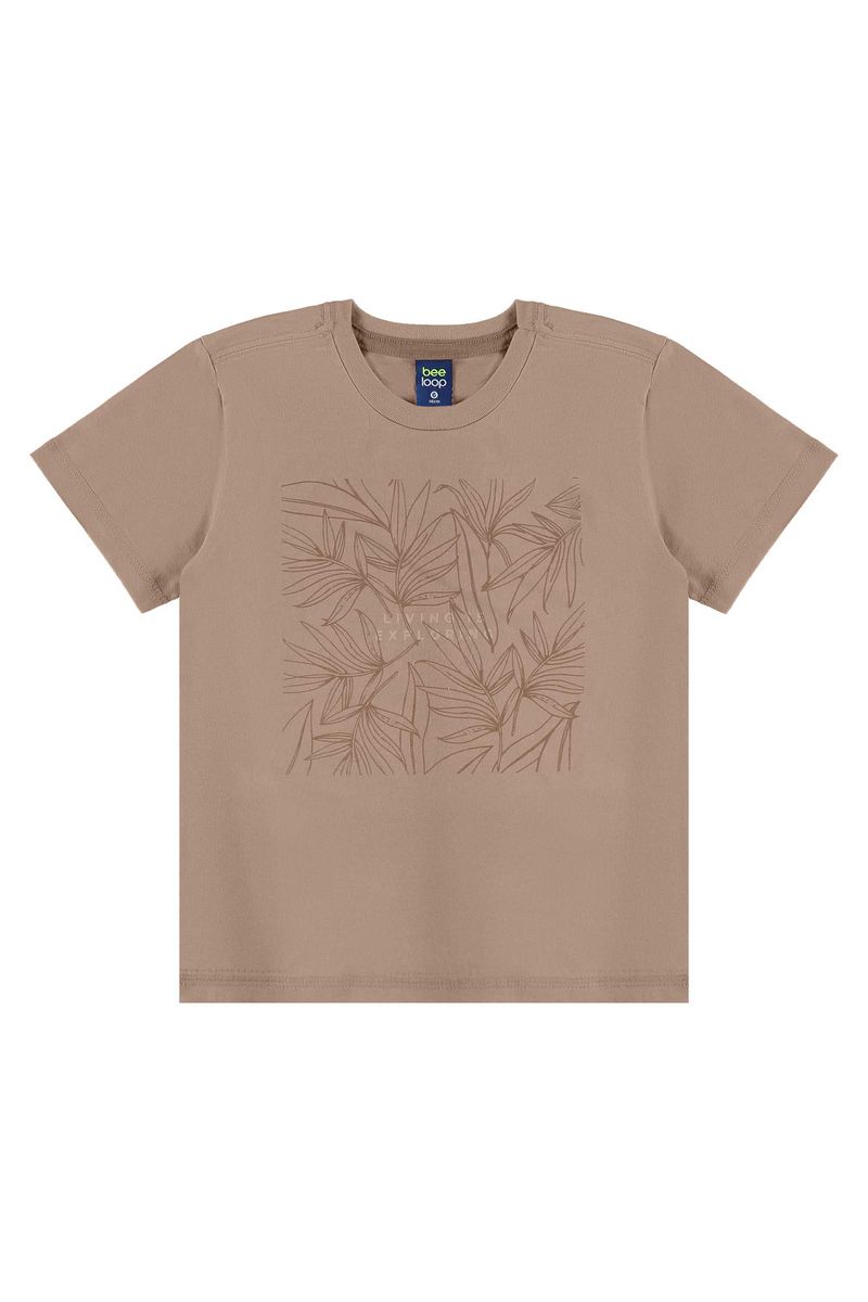 Conjunto de Folhas com Camiseta e Bermuda para Menino (Marrom) Bee Loop