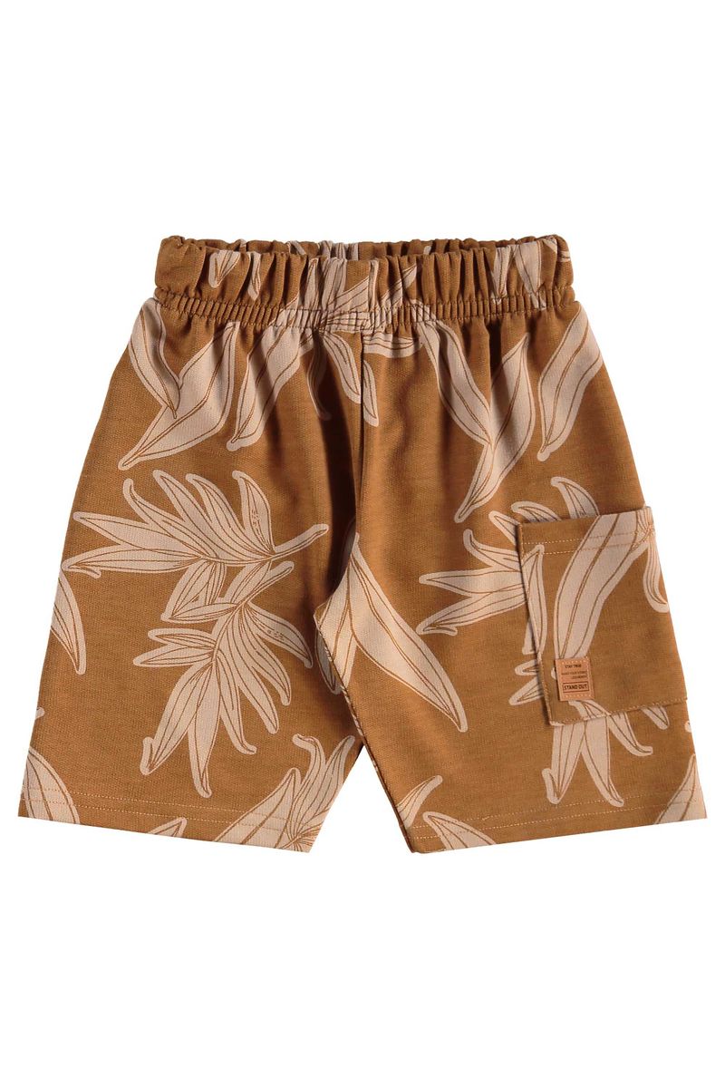 Conjunto de Folhas com Camiseta e Bermuda para Menino (Marrom) Bee Loop