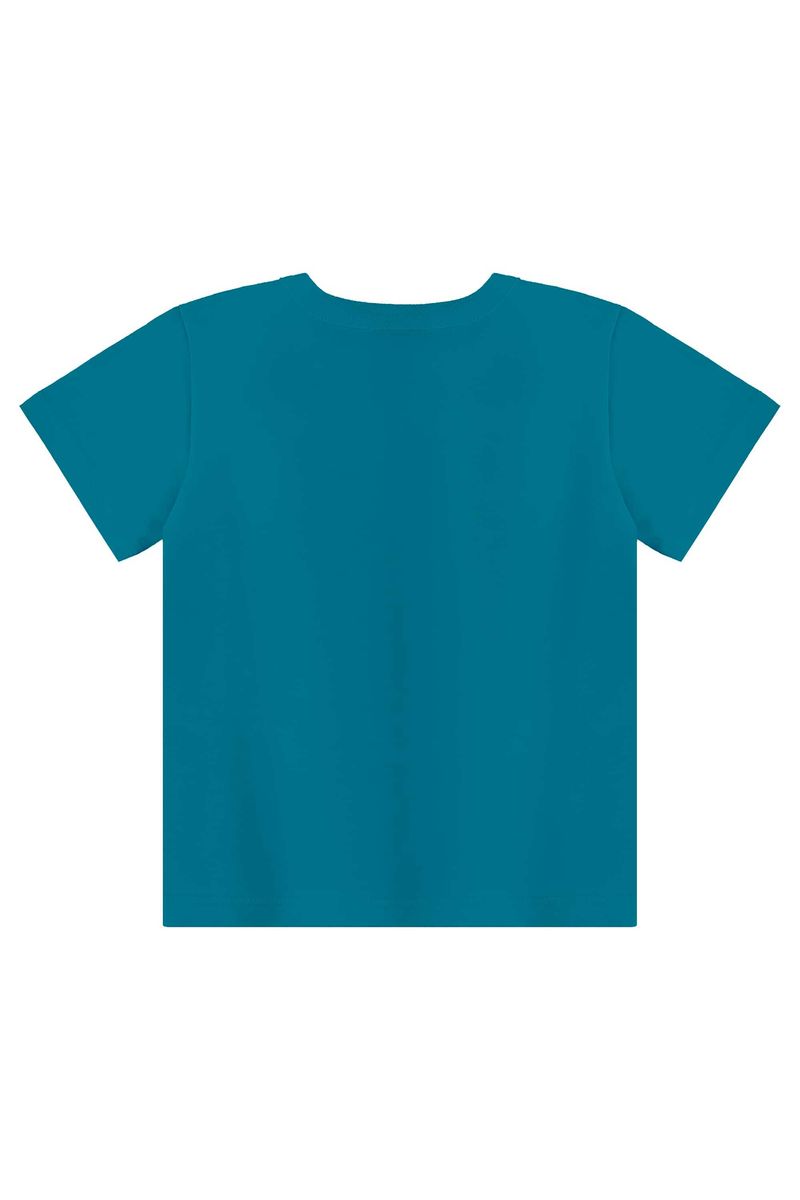 Conjunto-infantil-para-menino-possui-camiseta-com-estampa-de-paisagem-3D-e-bermuda-com-elastico-na-cintura.