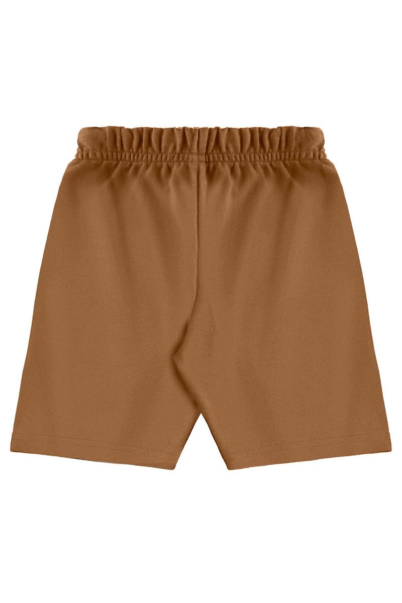 Conjunto-infantil-para-menino-possui-camiseta-com-estampa-de-paisagem-3D-e-bermuda-com-elastico-na-cintura.