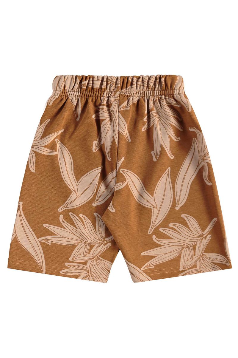 Conjunto de Folhas com Regata e Bermuda para Menino (Marrom) Bee Loop