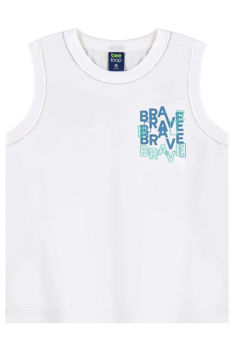 Conjunto Estampado com Regata e Bermuda para Menino (Branco) Bee Loop