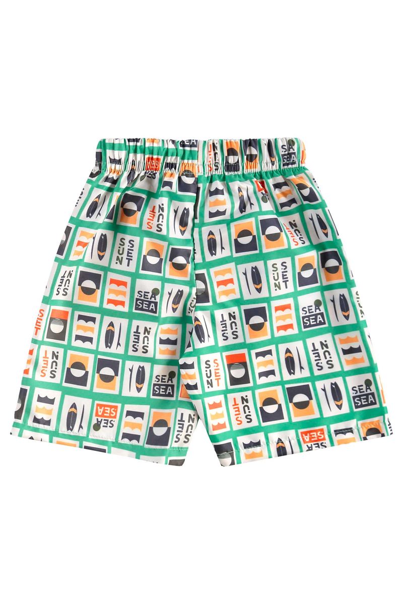 Conjunto Estampado com Camiseta e Bermuda para Menino (Laranja) Bee Loop