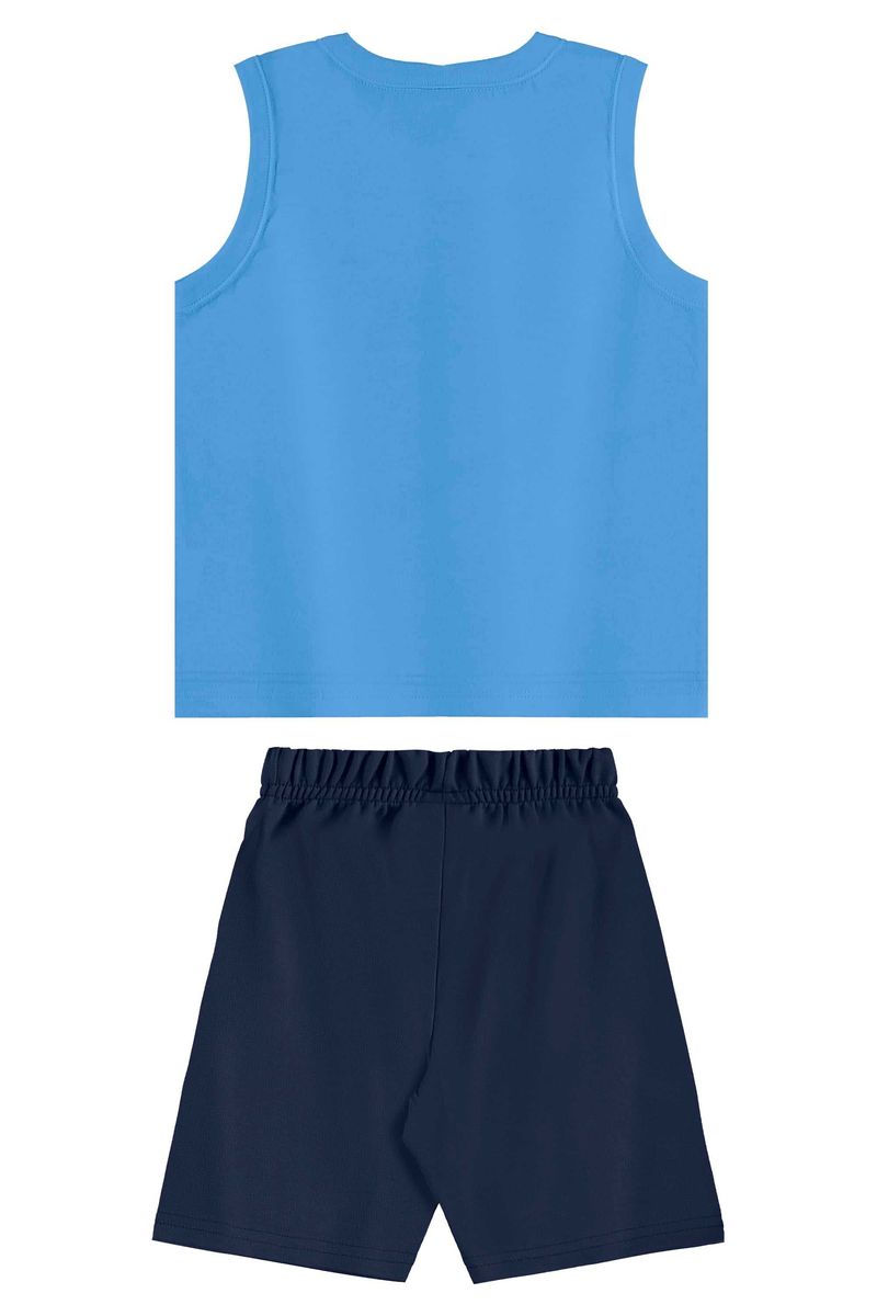 Conjunto-infantil-para-menino-com-regata-com-estampa-com-gel-e-bermuda-com-elastico-na-cintura.