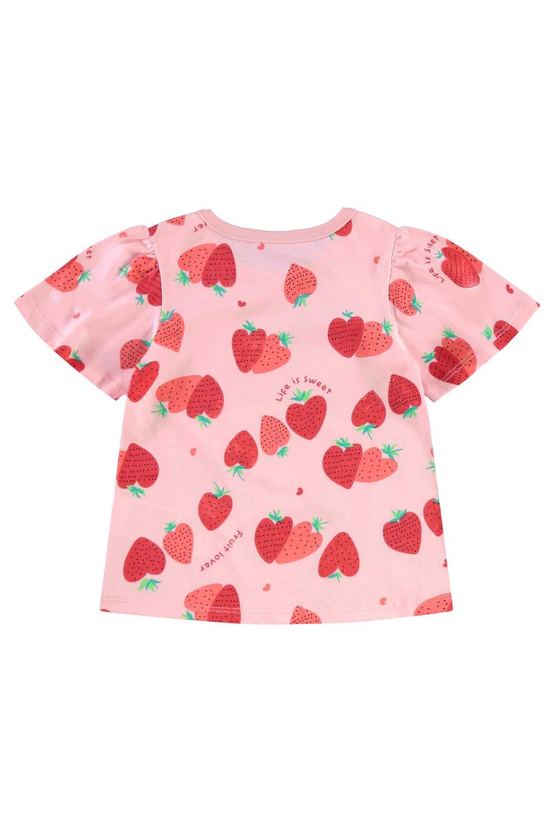 Conjunto com Blusa de Morangos e Short para Menina (Rosa) Bee Loop
