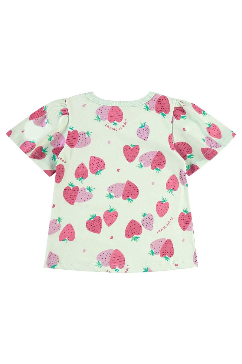 Conjunto-infantil-para-menina-com-blusa-estampada-com-morangos-e-short-com-elastico-na-cintura-e-um-laco-decorativo.