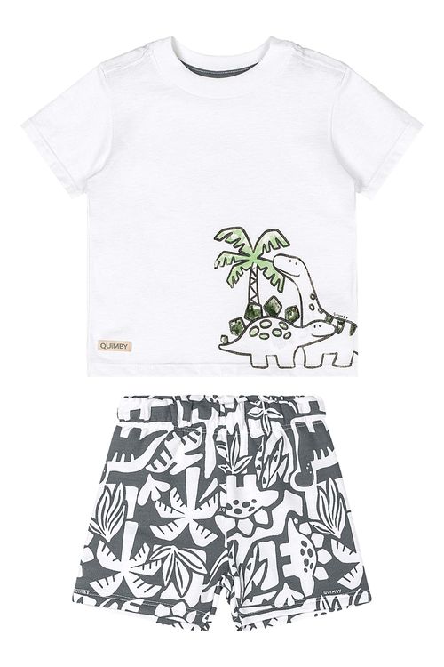 Conjunto Dinos para Bebê Menino (Branco) Quimby