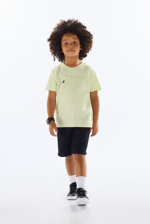 Conjunto Menino com Camiseta e Bermuda (Verde Claro) Quimby