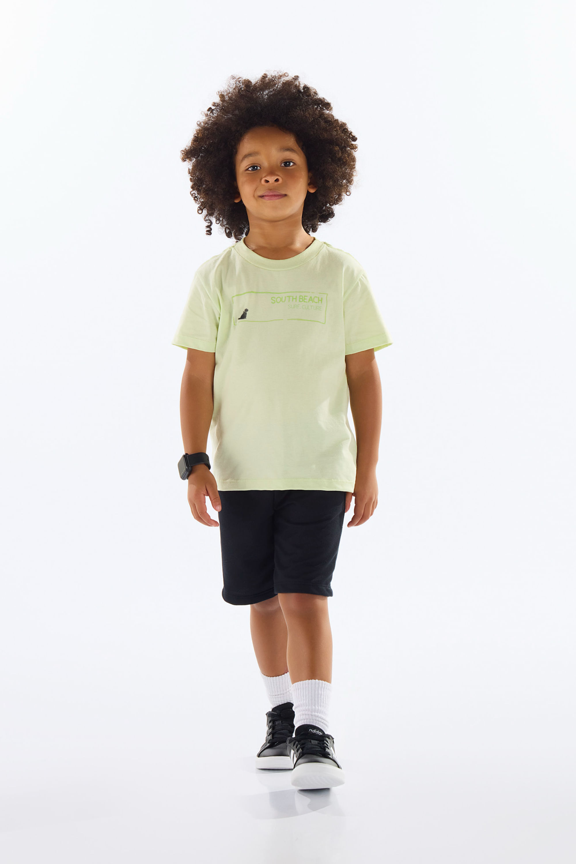 Conjunto Menino com Camiseta e Bermuda (Verde Claro) Quimby