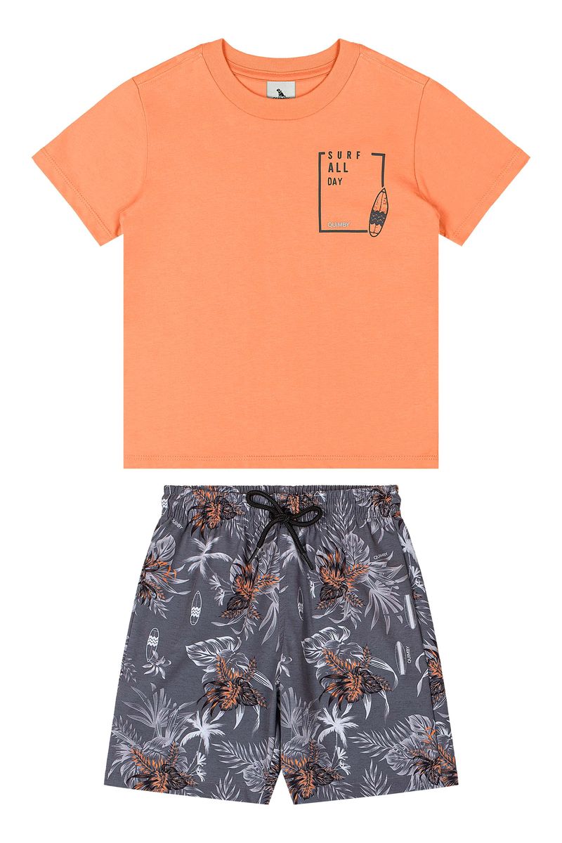 conjunto-camiseta-e-bermuda-infantil-laranja-quimby