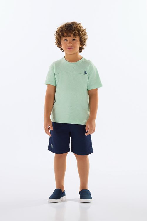 Conjunto Infantil com Camiseta e Bermuda (Verde) Quimby