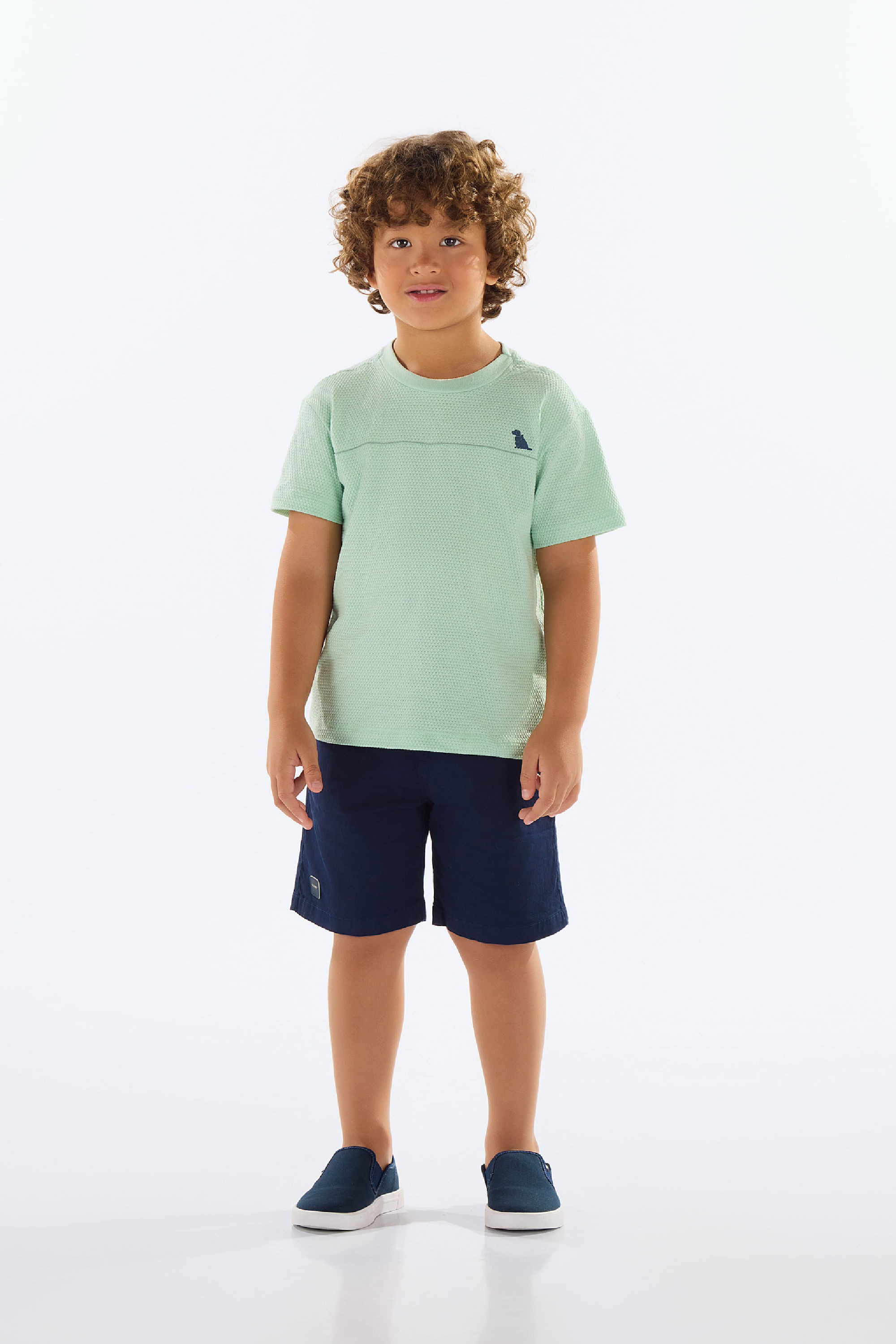 Conjunto Infantil com Camiseta e Bermuda (Verde) Quimby