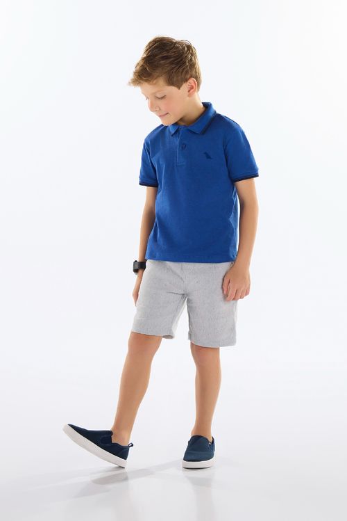 Conjunto Infantil com Polo e Bermuda (Azul) Quimby