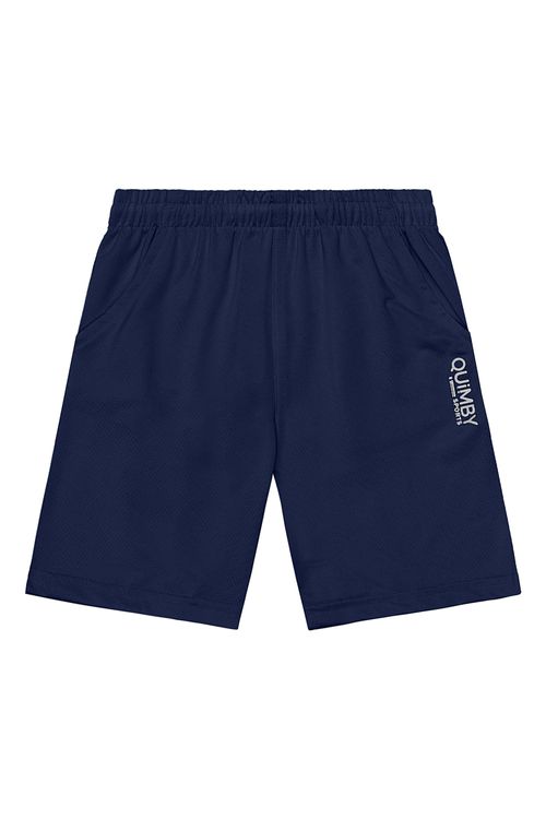 Bermuda Infantil Masculino em Malha Dry Fit (Azul Marinho) Quimby