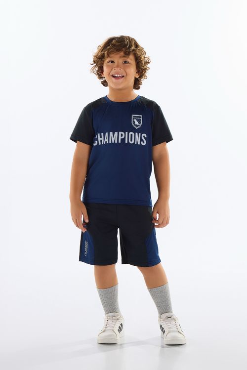 Conjunto para Menino Dry Fit e FPS +50 (Azul Marinho) Quimby