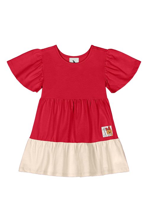 Vestido em Cotton para Bebê (Vermelho) Quimby